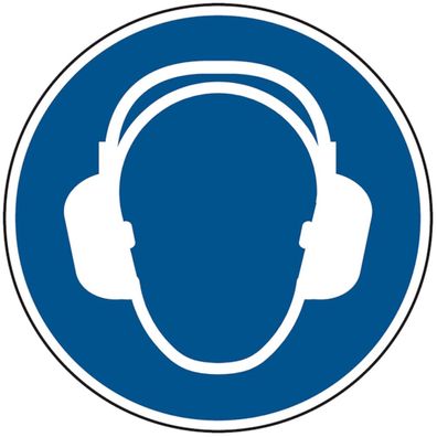 Gebotsschild, Gehörschutz benutzen M003 - ASR A1.3 (DIN EN ISO 7010)