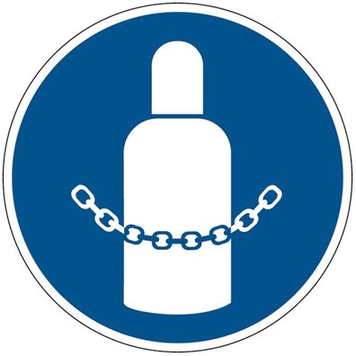 Gebotsschild, Gasflaschen sichern M046 - ASR A1.3 (DIN EN ISO 7010)