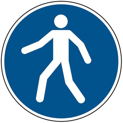 Gebotsschild, Fußgängerweg benutzen M024 - ASR A1.3 (DIN EN ISO 7010)