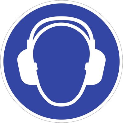 Gehörschutz benutzen ISO 7010, Kunststoff, Ø 100 mm