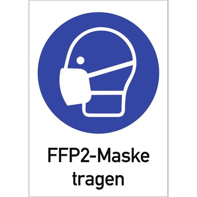 Aufkleber - FFP2-Maske tragen, Kombischild, Folie, 210x297 mm