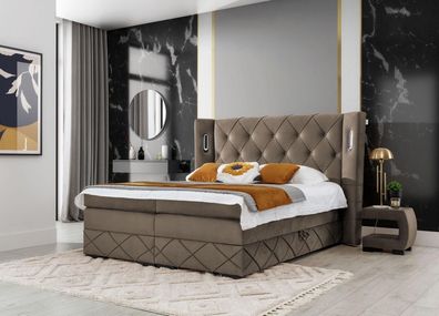 2x Nachttische Schlafzimmer Komplett 3tlg Luxus Bett Modern Einrichtung Holz