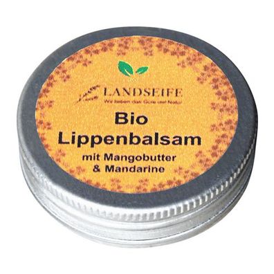 Lippenbalsam Mangobutter & Mandarine, Landseife Naturkosmetik, 100% Bio, handgefertig
