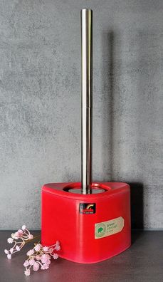 Trix Eco WC Bürste Bürstengarnitur Rot/ Red. Dreieck-Design. Aus Bambushäcksel