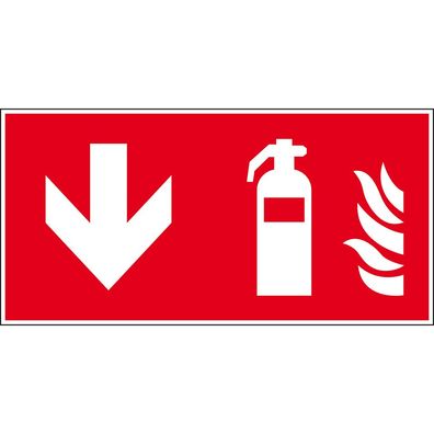 Brandschutzzeichen Feuerlöscher unten, ASR/ ISO, Folie, selbstkl.