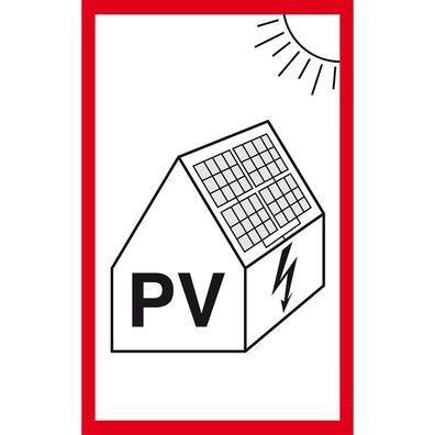 Hinweisschild Photovoltaikanlage für Feuerwehr, Kunststoff, 200x100mm