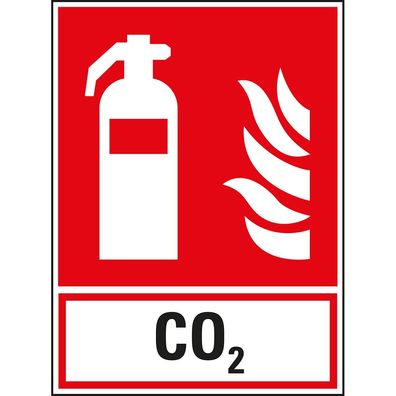 Brandschutz-Schild Feuerlöscher CO2, ISO, Folie, selbstkl., 200x270mm