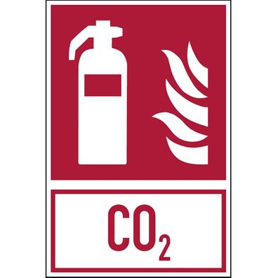 Brandschutzzeichen, Kombischild Feuerlöscher CO - 200x300x1.5 mm Kunststoff lnl