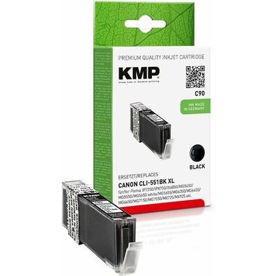 KMP C90 schwarz Tintenpatrone ersetzt Canon CLI-551 XL BK