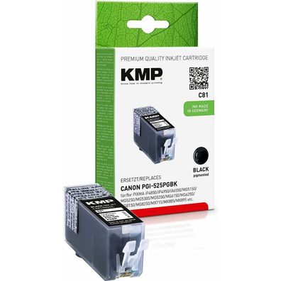 KMP C81 schwarz Tintenpatrone ersetzt Canon PGI-525 BK