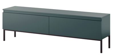 Selsey Bemmi - TV-Lowboard, Dunkelgrün mit Metallbeinen, 150 cm