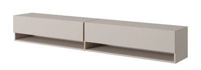Selsey MIRRGO - TV-Möbel, beige mit vergoldeter Einlage, 200 cm