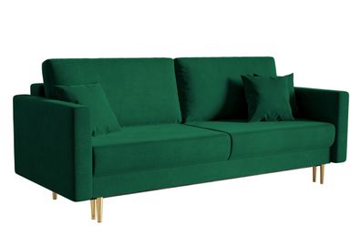 Selsey Valico - Dreisitziges Sofa, grün, hydrophober Samt