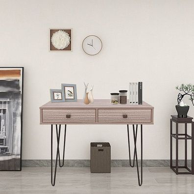 Selsey Orianis - Schreibtisch mit 2 Schubladen und Metallbeinen, 80x40 cm