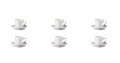 6 x Espresso-Set - Tasse + Untertasse - 12-tlg. - Tric Weiß - THOMAS Porzellan (ZUVO