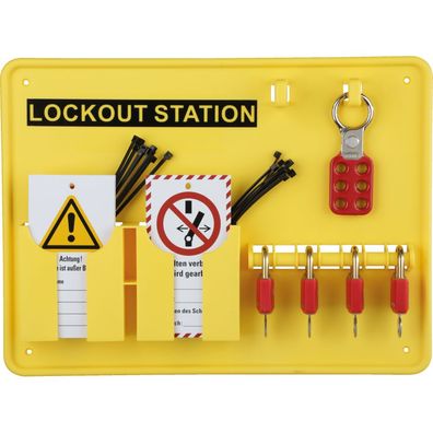 Lockout-Station, Variante 1, gefüllt, Wartungsanhängern, 4 Schl.