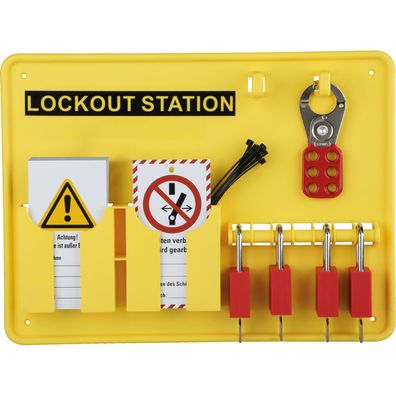 Lockout-Station, Variante 2, gefüllt, Wartungsanhängern, 4 Schl.