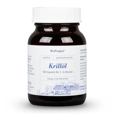 BioProphyl Krillöl | Omega-3 mit EPA & DHA | 180 Kapseln | für 3-6 Monate