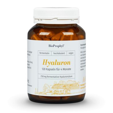 BioProphyl Hyaluron | 250 mg fermentative Hyaluronsäure | 120 Kapseln | für 4 Monate