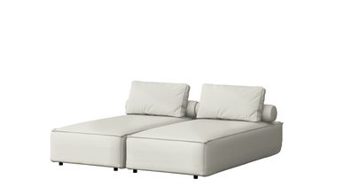 Kaiser Möbel, Doppelter Liegestuhl für den Garten MALIBU, Hinterhof, Creme