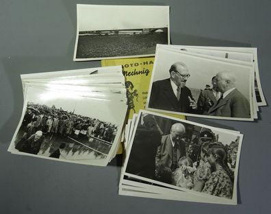 27 original Fotos Theodor Heuss 1950 Einweihung Brücke A6 Seebohm Mannheim-Sandhofen