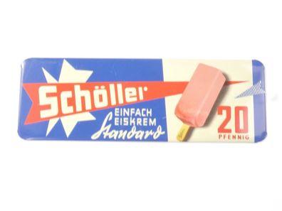 Blechschild Werbeschild Eisschild "Schöller Eiskrem Standard 20 Pfennig"