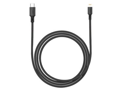 Networx Rugged Lightning-Kabel USB-C auf Lightning 1m schwarz/ grau