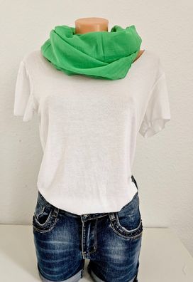 Italy Blogger Schal Loop Schlauchschal Halstuch Seide/ Baumwolle einfarbig Grün