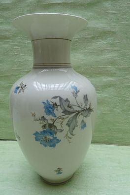 VEB Reichenbach Carstens Thüringen Vase blaue Blumen ca 28,5cm