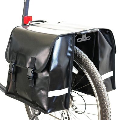 Premium Doppel-Gepäckträgertasche für Klappräder (30L) - Farbe: schwarz