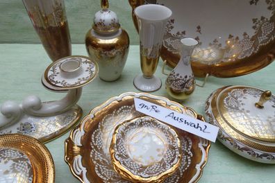 alka Alboth & Kaiser Brabant Echt gold Prunkschale Vase Deckeldose Kerzenständer