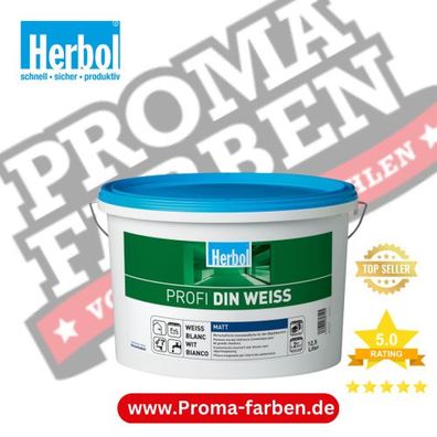 Herbol Profi DIN WEISS 12,5 Liter Wandfarben Weiß