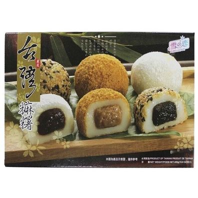 Yuki & Love Sortiert 15 St. MOCHI Reiskuchen Sesam Füllung Erdnuss Mochis 450g