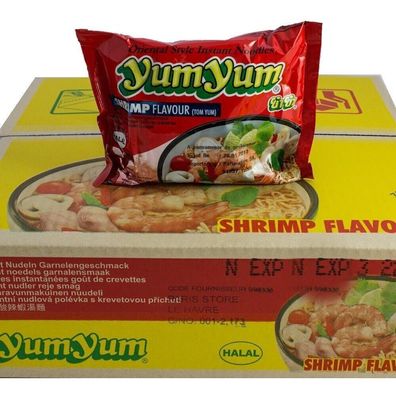 Yum Yum Asiatische Nudeln Shrimp Instant Nudelsuppen Garnelen 1 Karton 30 x60g