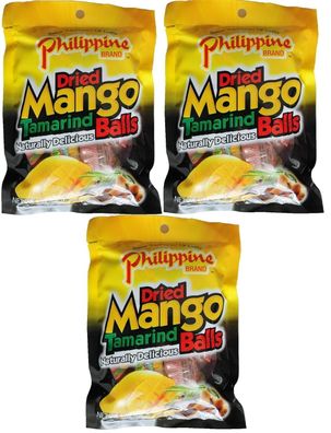 Philippine Brand Mango Tamarind Balls - Mango & Tamarinde Kügelchen (3 x 100 g)