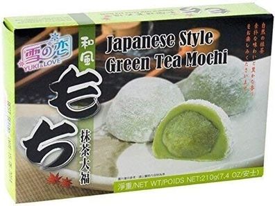 YUKI & LOVE MOCHI - Green Tea Reiskuchen mit Grüner Tee - Japanisch Stil (210 g)