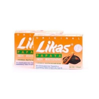 2x Original Likas Papaya Seife - Skin Whitening Herbal Soap - 135 g