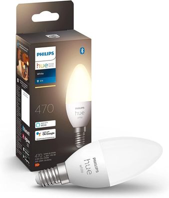 Philips Hue LED Leuchtmittel E14 LED Kerze 5,5W 470lm App steuerbar Warmweiß