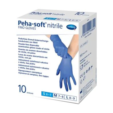 Peha-soft® nitrile fino Einweghandschuhe, Faltschachtel Gr. S | Packung (10 Stück)