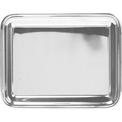 Pintinox Catering Tablett 18/10 Edelstahl, mit umgelegtem Rand, Länge: 250 mm