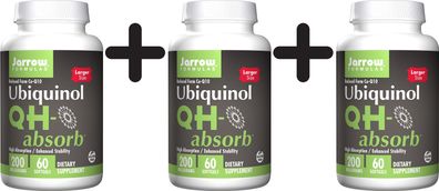 3 x Ubiquinol QH-absorb, 200mg - 60 softgels