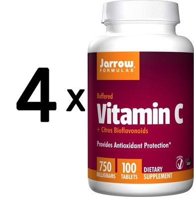 4 x Vitamin C (Buffered) + Citrus Bioflavonoids, 750mg - 100 tabs