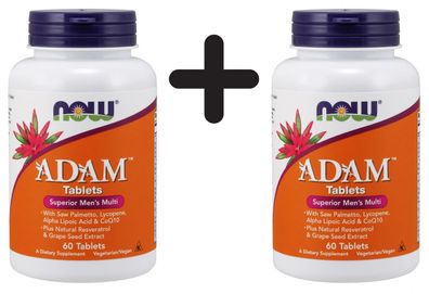 2 x ADAM Multi-Vitamin for Men Tablets - 60 tablets