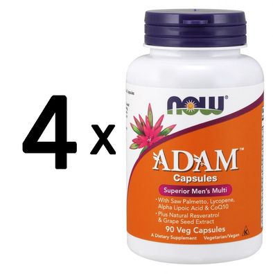 4 x ADAM Multi-Vitamin for Men Capsules - 90 vcaps