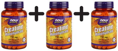3 x Creatine Monohydrate, 750mg - 120 vcaps
