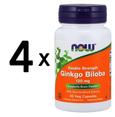 4 x Ginkgo Biloba Double Strength, 120mg - 50 vcaps