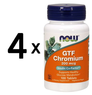 4 x GTF Chromium, 200mcg - 100 tablets