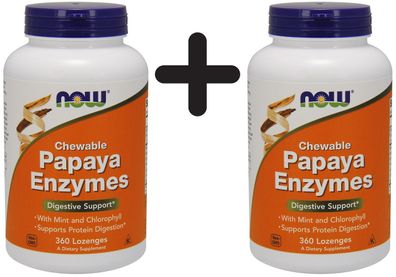 2 x Papaya Enzyme, Chewable - 360 lozenges