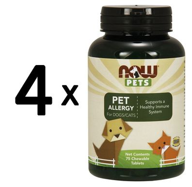 4 x Pets, Pet Allergy - 75 chewable tablets