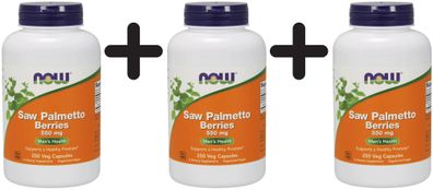 3 x Saw Palmetto Berries, 550mg - 250 vcaps